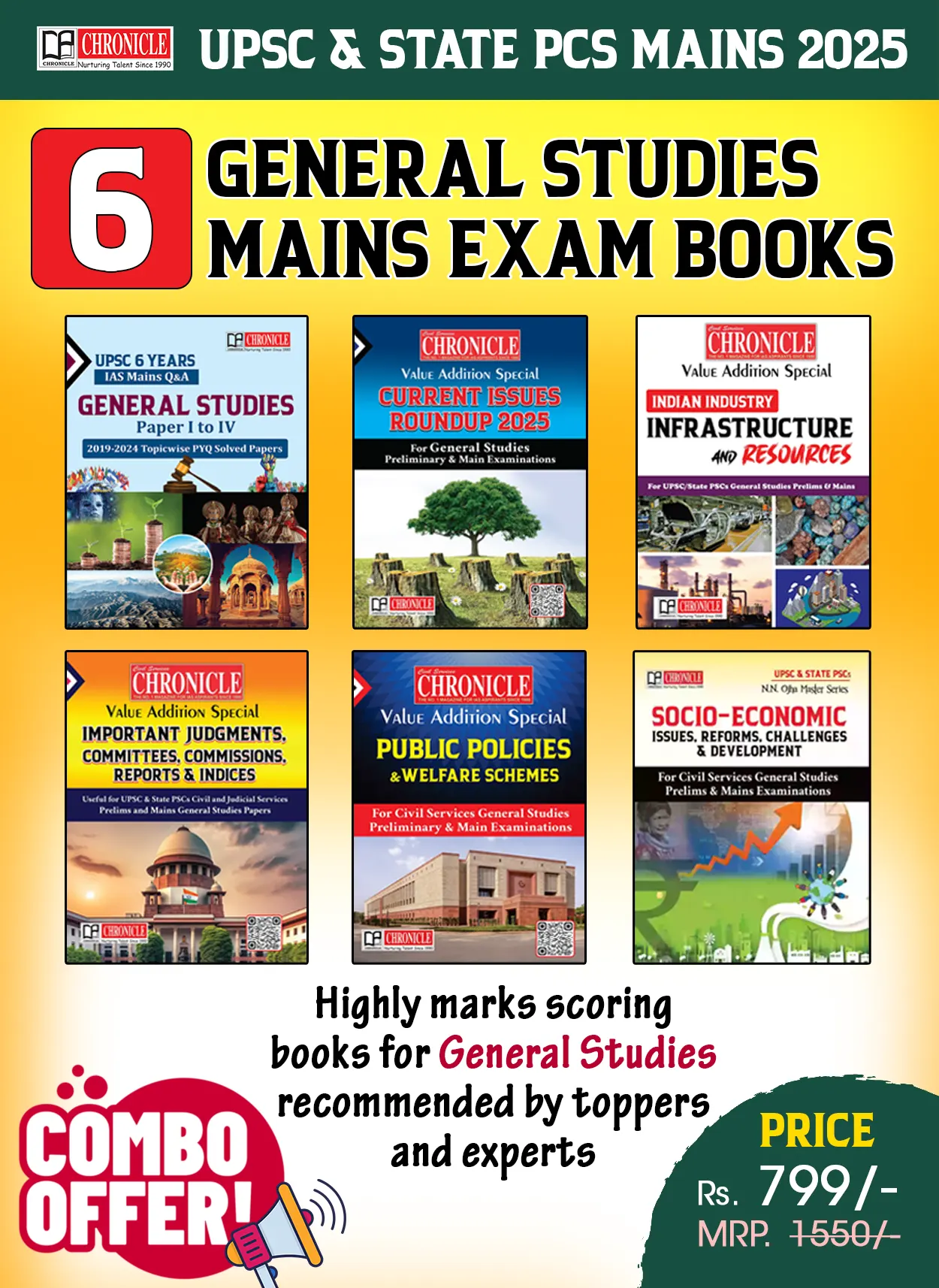 UPSC & State PCS Mains 2025 : 6 General Studies Mains Exam Books